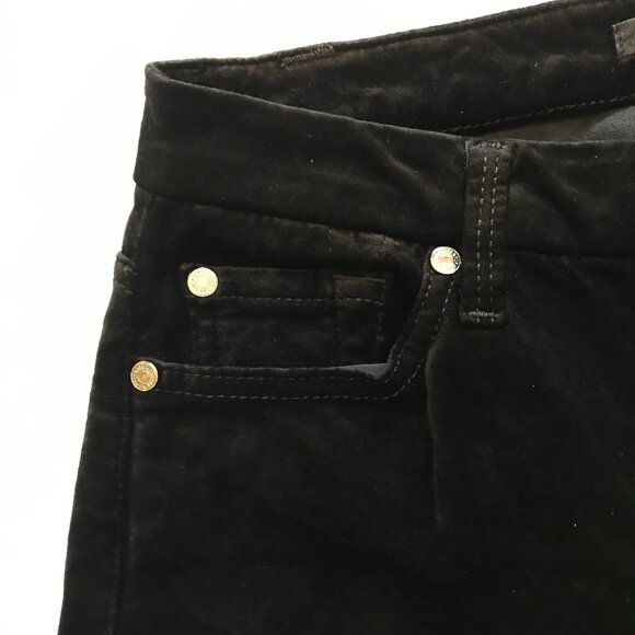 7 For All Mankind Velvet Pants Jeans Womens 28 Black Skinny High Rise Ankle - Picture 8 of 15